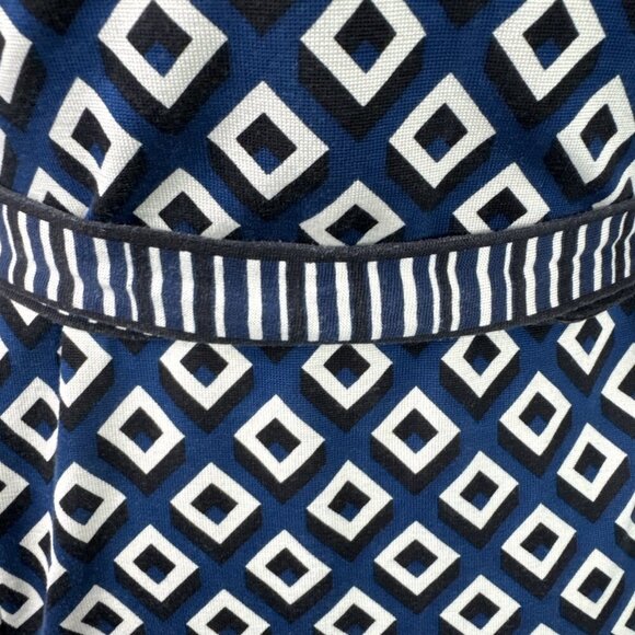 Diane von Furstenberg women's 4 Silk Jersey Wrap Dress Blue Geometric EUC - Picture 8 of 15